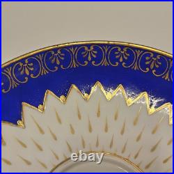 GEORGIAN Ca 1785 Royal Crown DERBY Cobalt Blue ARTICHOKE Bouillon Cup & Saucer