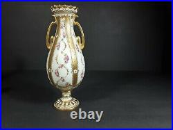 Gilded Floral Vase Antique Royal Crown Derby Hand Painted c. 1903
