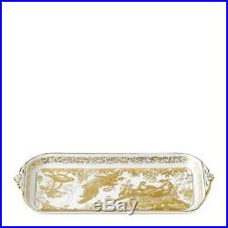 Gold Aves by Royal Crown Derby Rectangular Sandwich Tray, NEW