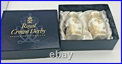 Gold Aves by Royal Crown Derby Salt & Pepper Shaker, Factory Brand NEW