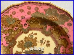 Gorgeous Royal Crown Derby Antique Raised Gold Decor English Porcelain Plate