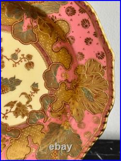 Gorgeous Royal Crown Derby Antique Raised Gold Decor English Porcelain Plate