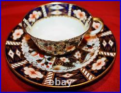 IMARI 2451 w STERLING 1 RIM SAUCER, CUP & PLATE BY ROYAL CROWN DERBY