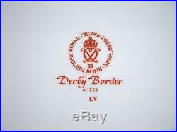 Imari Set(s) 4 Dinner Plates Derby Border A1253 Royal Crown Derby China Gold