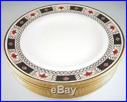 Imari Set(s) 4 Dinner Plates Derby Border A1253 Royal Crown Derby China Gold