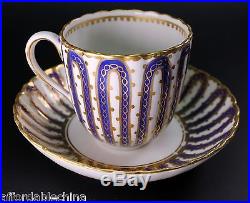 Incredible 18th Century Royal Crown Derby Cobalt Blue Gold Cup and Saucer