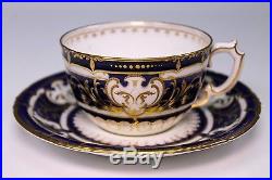 Incredible 19th Century Royal Crown Derby Cobalt Blue Gold Cup and Saucer