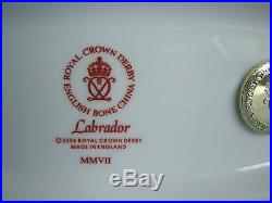 Labrador Royal Crown Derby Paperweight 2007 Vintage Gold Stopper Made In Uk