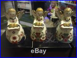 LIMITED EDITION Royal Crown Derby SET OF 3 ANGELS paperweights BOXED