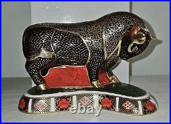 Large Royal Crown Derby 1128 Imari Grecian Bull Gold Stopper & Original Box