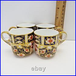 Lot 4 Pre-1921 Royal Crown Derby England #2451 Imari Demitasse Cup & Saucer Sets