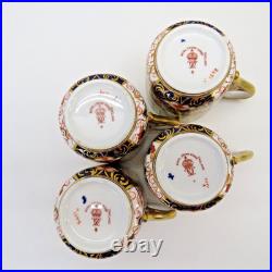 Lot 4 Pre-1921 Royal Crown Derby England #2451 Imari Demitasse Cup & Saucer Sets