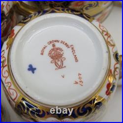 Lot 4 Pre-1921 Royal Crown Derby England #2451 Imari Demitasse Cup & Saucer Sets
