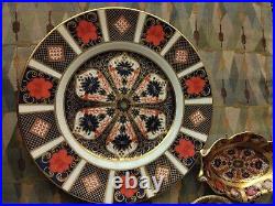 Lot of 5 Royal Crown Derby Bone China Vintage 1128 DINNER PLATES Candy Pin Dish