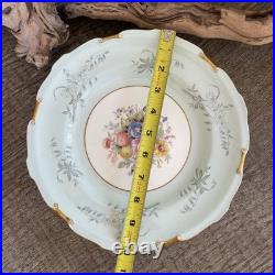 Lot of 6 Vintage Royal Crown Derby Turquoise Floral 10 Plates