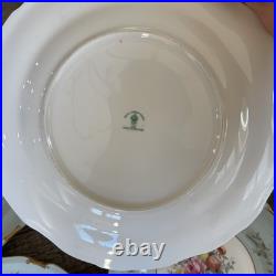 Lot of 6 Vintage Royal Crown Derby Turquoise Floral 10 Plates