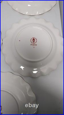 Lot of 8 Royal Crown Derby Lombardy salad or dessert plates Pattern # A. 1127 GB