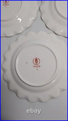 Lot of 8 Royal Crown Derby Lombardy salad or dessert plates Pattern # A. 1127 GB