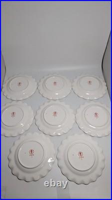 Lot of 8 Royal Crown Derby Lombardy salad or dessert plates Pattern # A. 1127 GB