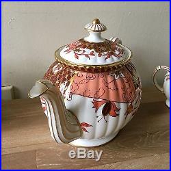 Lovely Antique Royal Crown Derby Teapot Cream & Sugar Set Imari circa 1888