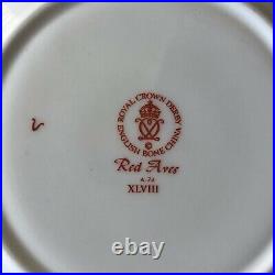 Lovely Royal Crown Derby Red Aves Set of 6 Bread Plates