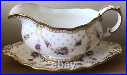 Lovely Royal Crown Derby Royal Antoinette Gravy Boat & Underplate