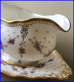 Lovely Royal Crown Derby Royal Antoinette Gravy Boat & Underplate