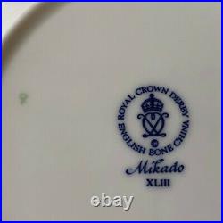 Lovely Set of 5 Royal Crown Derby Blue Mikado Plates