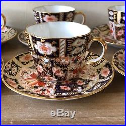 Lovely Set of 6 Royal Crown Derby Traditional Imari 2451 Cup & Saucer