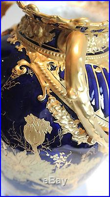 Magnificent Rare Royal Crown Derby Vase Superb Gilding 13 & 1/2 Inches Tall