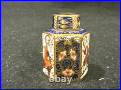 Miniature Royal Crown Derby Porcelain Imari Tea Caddy Rare