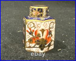 Miniature Royal Crown Derby Porcelain Imari Tea Caddy Rare