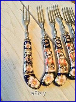 New Fruit desert Fork set of 6 in Box Traditional Imari ROYAL CROWN DERBY 6 1/4