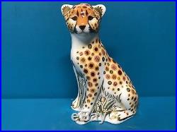 New Royal Crown Derby 1st Quality Cheetah Cub Paperweight