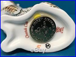 New Royal Crown Derby 1st Quality Cheetah Cub Paperweight