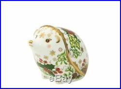 New Royal Crown Derby 1st Quality Christmas Winter Hedgehog Paperweight