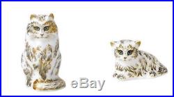 New Royal Crown Derby 1st Quality Fifi Cat & Millie Kitten Paperweight