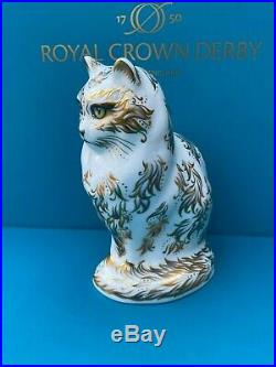 New Royal Crown Derby 1st Quality Fifi Cat Paperweight