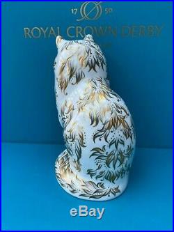 New Royal Crown Derby 1st Quality Fifi Cat Paperweight