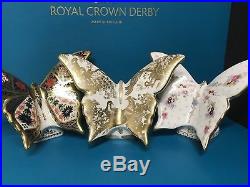 New Royal Crown Derby 1st Quality Gold Aves Butterfly Paperweight