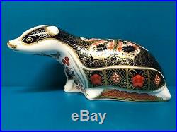 New Royal Crown Derby 1st Quality Imari Badger Paperweight