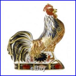 New Royal Crown Derby 1st Quality Imari Rooster Paperweight