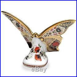 New Royal Crown Derby 1st Quality Imari Solid Gold Band Butterfly Paperweight