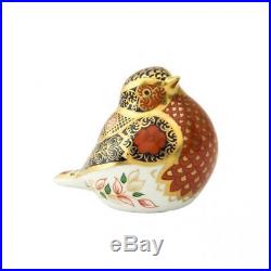 New Royal Crown Derby 1st Quality Imari Solid Gold Band Robin Paperweight