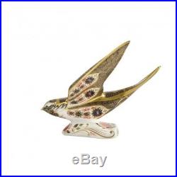 New Royal Crown Derby 1st Quality Imari Solid Gold Band Swallow Paperweight