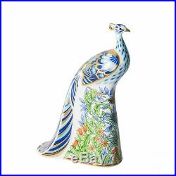 New Royal Crown Derby 1st Quality Manor Peacock Paperweight