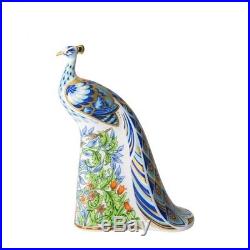 New Royal Crown Derby 1st Quality Manor Peacock Paperweight