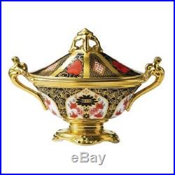 New Royal Crown Derby 1st Quality Old Imari Solid Gold Band Covered Urn