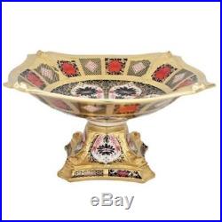 New Royal Crown Derby 1st Quality Old Imari Solid Gold Band Dolphin Bowl
