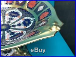 New Royal Crown Derby 1st Quality Old Imari Solid Gold Band Dolphin Bowl